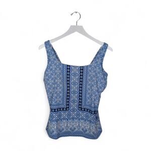 LANDS' END 12DD-Cup Square Neck Underwire Tankini Swim Top